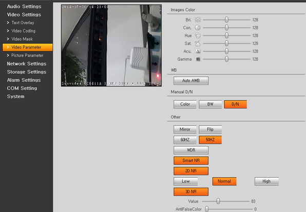 Sysvideo SC6000 Series IP Camera Management Software XCenter UI: Camera Video Parameter Setting